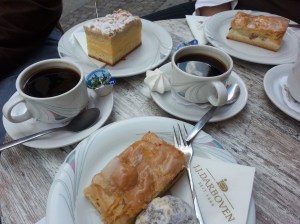 Coffee Time at a little bakery found on the square of Radeberg, Germany.